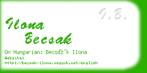 ilona becsak business card